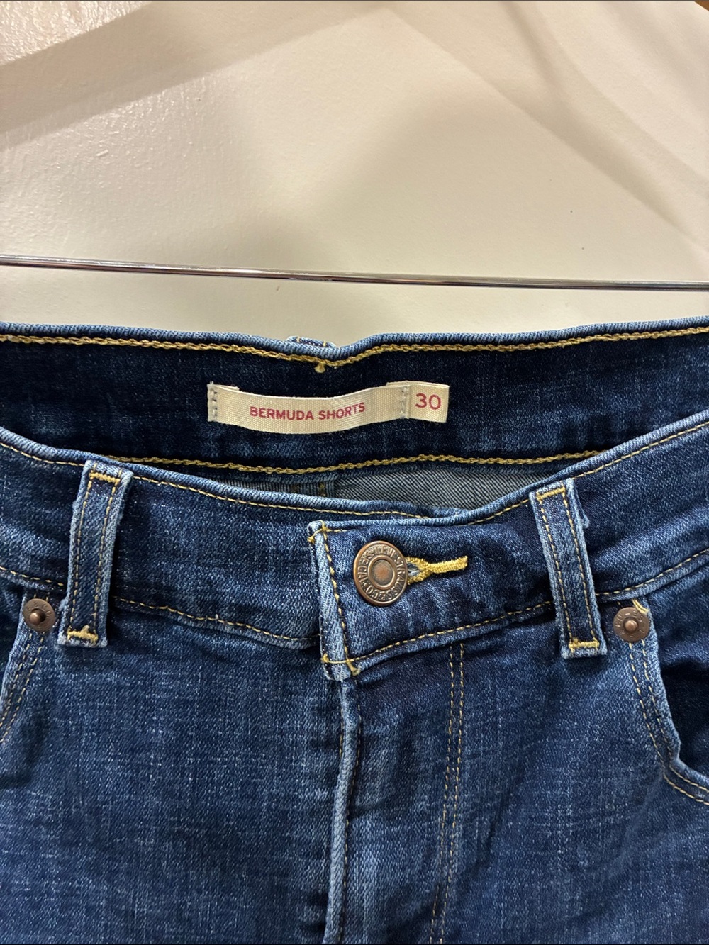 Levi's Dark Indigo Denim Bermuda Shorts - Picture 2 of 4